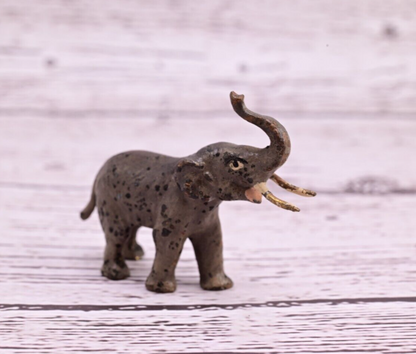 Original Tiny Antique Austrian Vienna Cold Painted Bronze of Elephant2