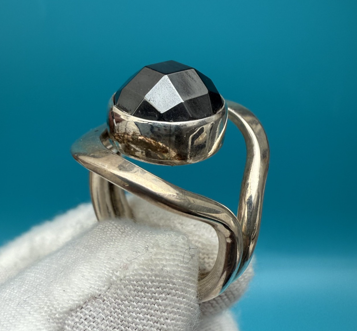 Gorgeous Vintage Dominique Dinouart 925 Sterling Silver Hematite Ring3