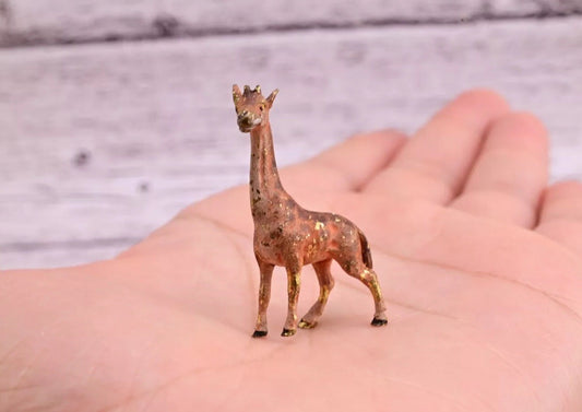 High Quality Antique Austrian Vienna Cold Painted Bronze Figure of Small Giraffe0