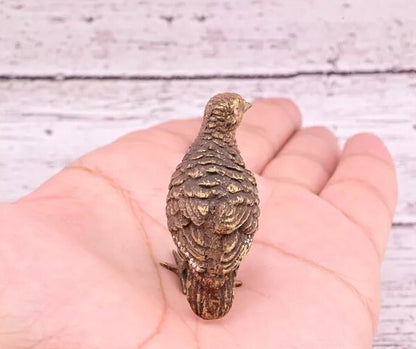 Original Early Antique Austrian Vienna Cold Painted Bronze of Partridge Bird6