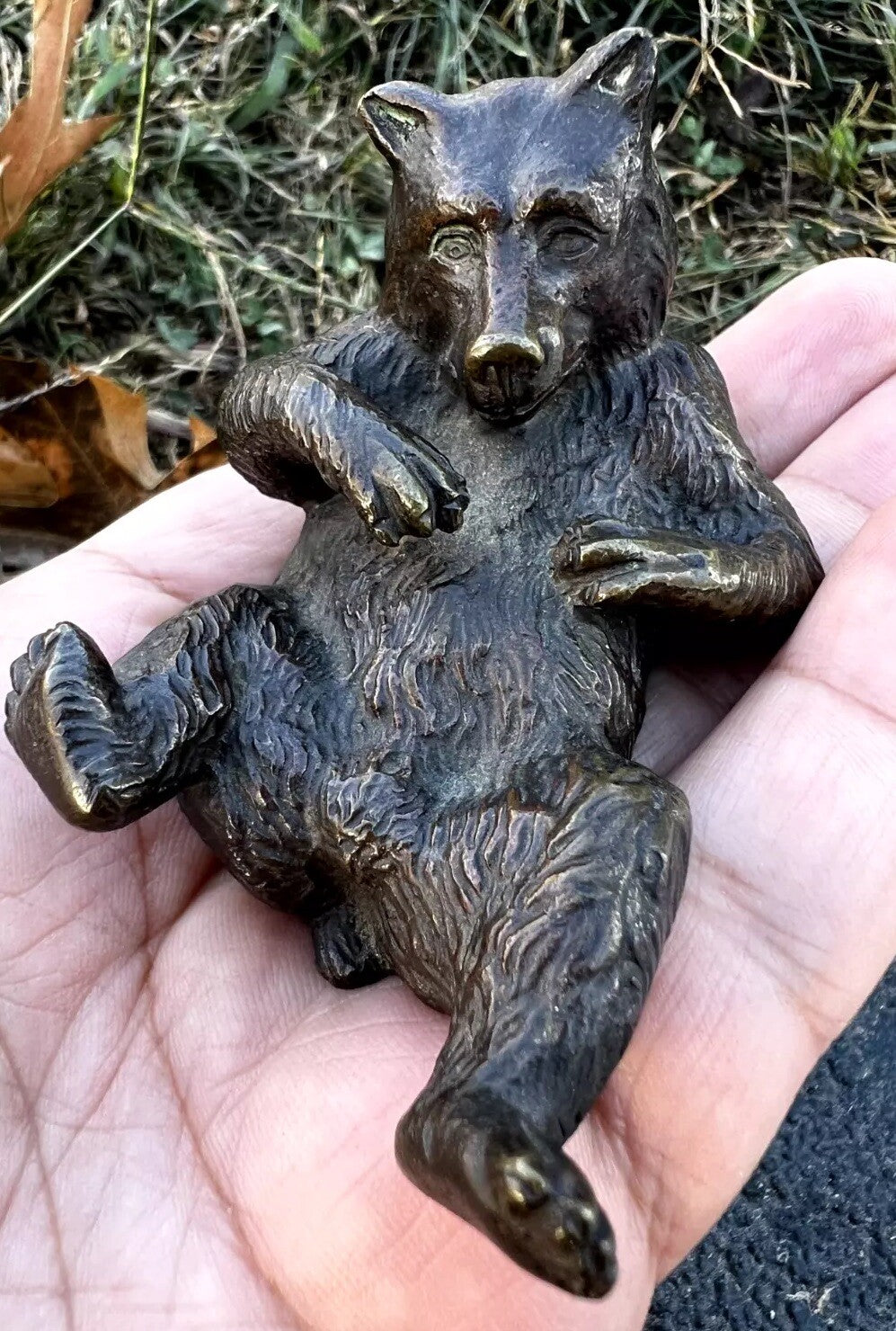 Awesome Austrian Vienna Style Bronze Paperweight of Playful Bear0
