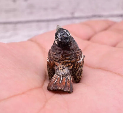 Lovely Antique Austrian Vienna Cold Painted Bronze Figure of Sparrow Bird4