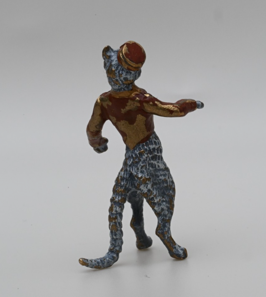 Fun Antique Austrian Vienna Cold Painted Bronze Figure of Cat Hotel Bellhop4