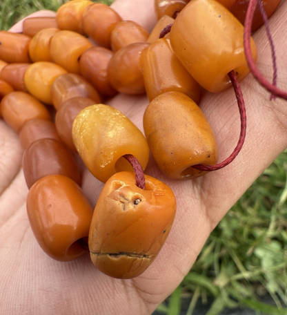 Genuine Antique Middle Eastern Natural Butterscotch Amber Tasbih Prayer Beads6