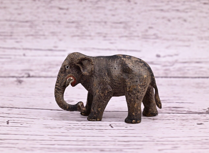 Amazing Antique Austrian Vienna Cold Painted Bronze Figure of Young Elephant0