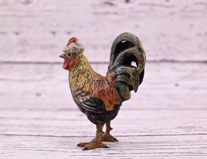 Original & Beautiful Antique Austrian Vienna Cold Painted Bronze of Rooster10