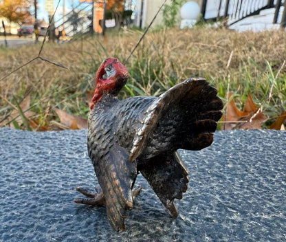 Awesome Antique Austrian Vienna Cold Painted Bronze Figure of Wild Turkey2