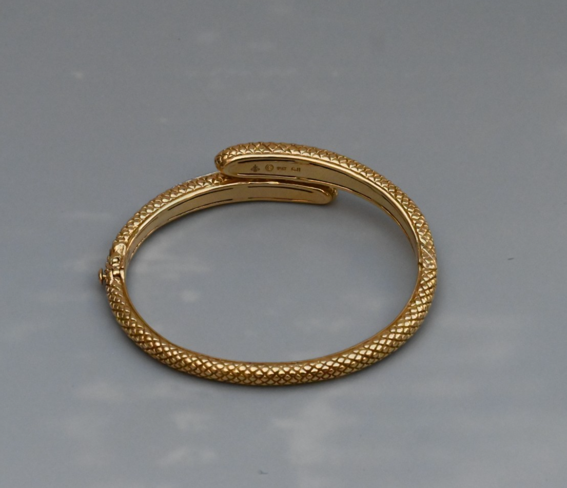 Stunning 18K Gold & Natural Diamonds Snake Bracelet Designer Andrea Candela CJI5