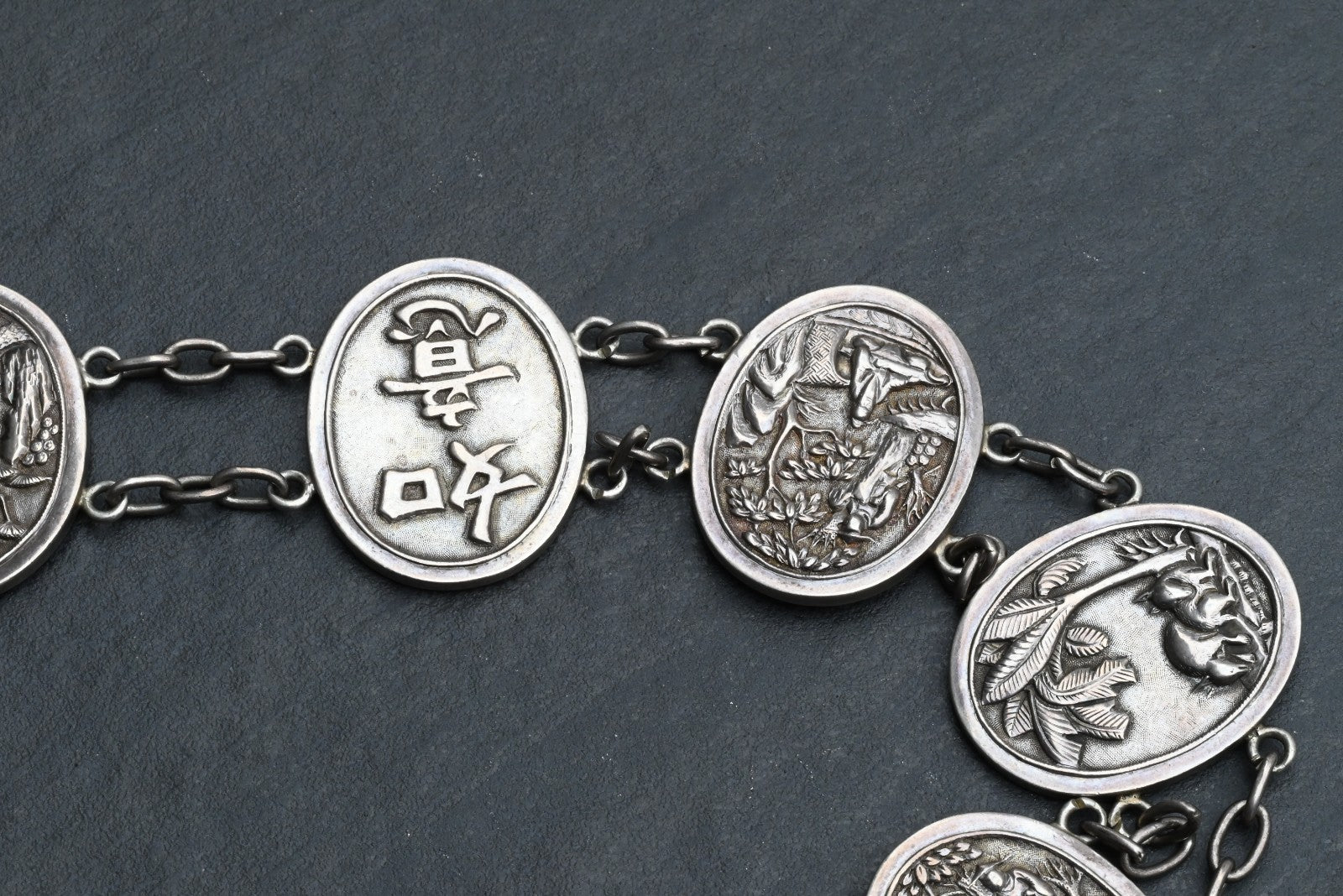 High Quality Antique 1900s Japanese Sterling Silver Grade Storyteller Belt11