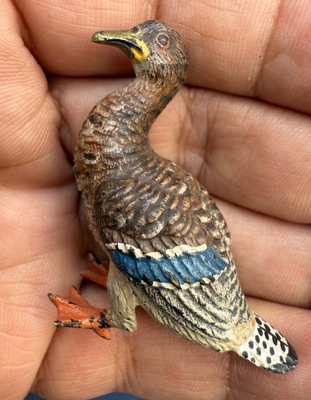 Life-Like Antique Austrian Vienna Cold Painted Bronze Figure of Duck0