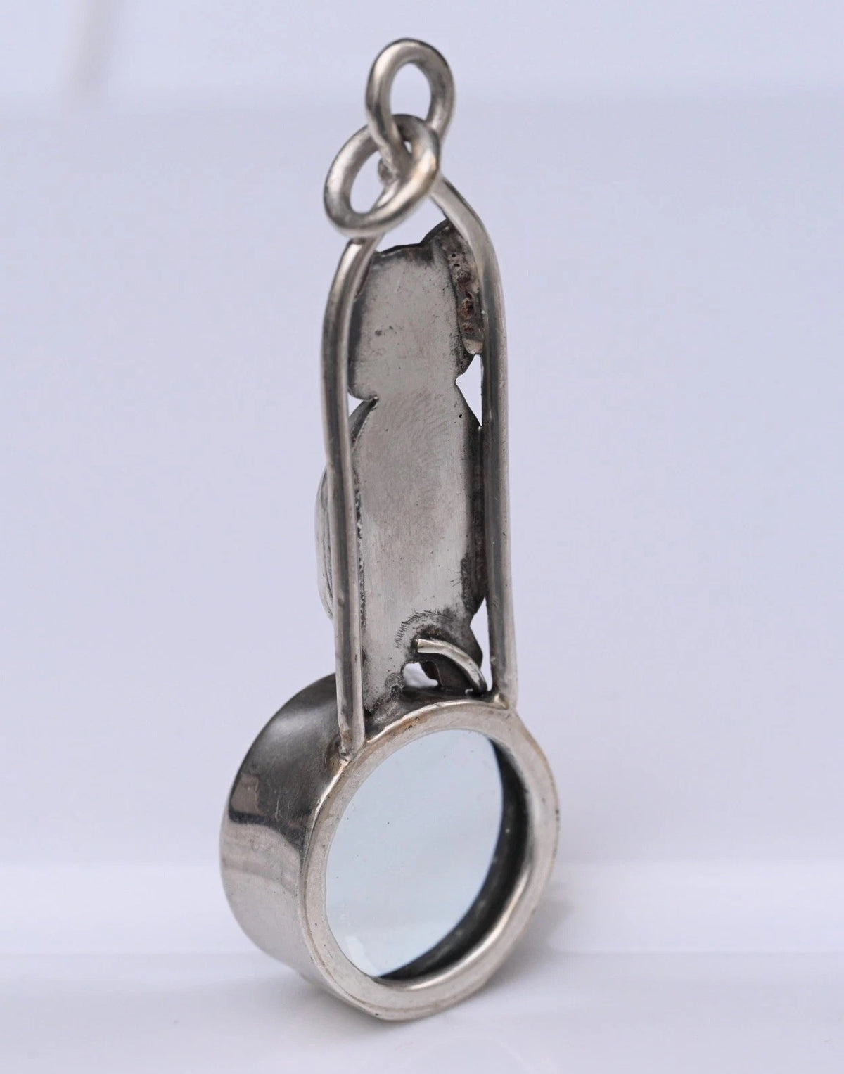 Signed MS Sterling Silver Southwest Jewelers Loupe W/ Super Cute Cat / Kitten5