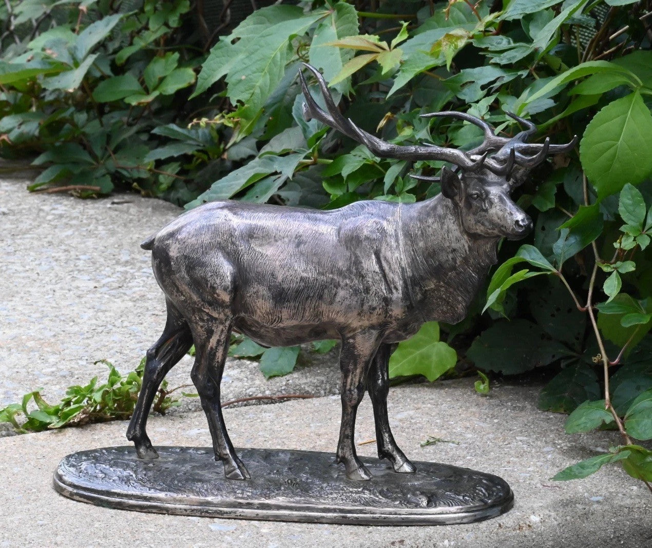 Original Dated 1931 American Artist Louis Jonas Elk Sculpture In Silvered Metal6