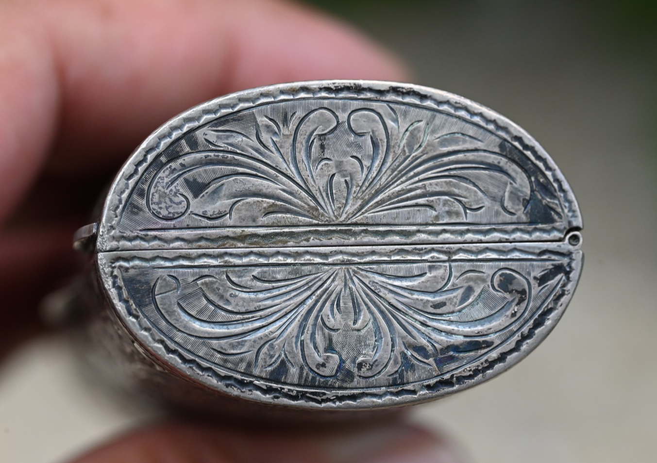 Engraved 800 Silver Lipstick / Vesta Case Intricate Victorian Floral Scrollwork5
