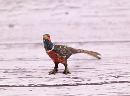 1900s Antique Austrian Vienna Cold Painted Bronze Figure of Tiny Pheasant5