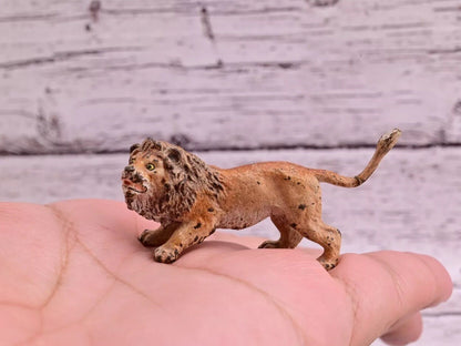 Cute Tiny Antique Austrian Vienna Cold Painted Bronze Figure of Ferocious Lion7