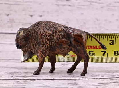 Amazing Antique Austrian Vienna Cold Painted Bronze Figure of American Bison8