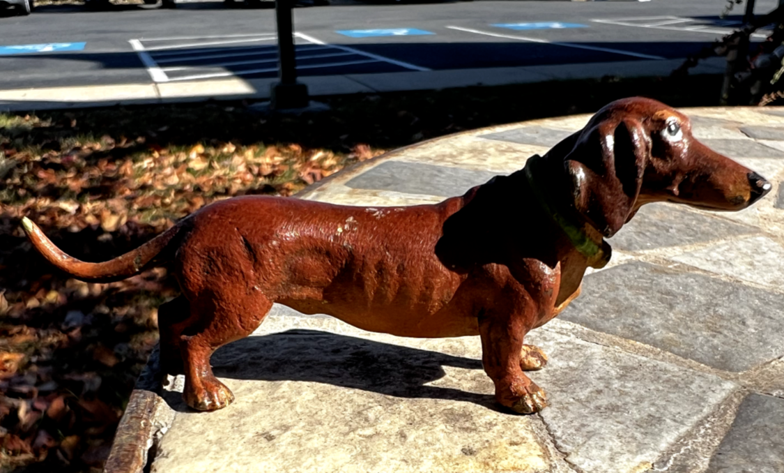 Gorgeous Antique Austrian Vienna Cold Painted Bronze Figure of  Dachshund Dog8