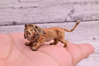Cute Tiny Antique Austrian Vienna Cold Painted Bronze Figure of Ferocious Lion11
