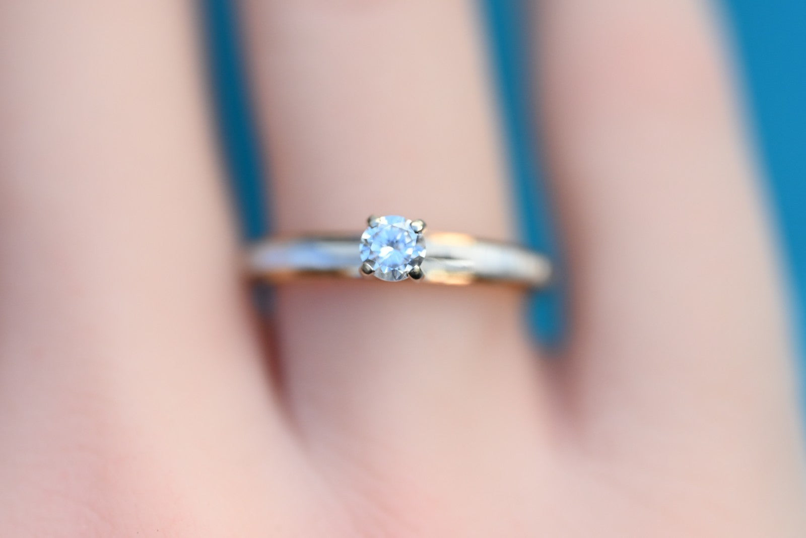 Gorgeous Vintage 14k Yellow Gold Ring W/ .25 Ct Diamond Solitaire6