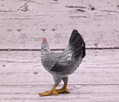Wonderful Antique Austrian Vienna Cold Painted Bronze Figure of Black & Gray Hen7