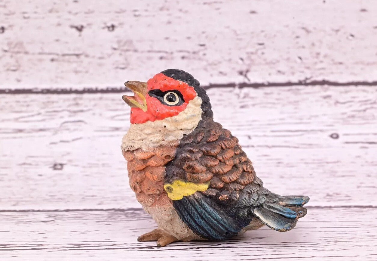 Majestic Antique Austrian Vienna Cold Painted Bronze Figure of Golden Finch1