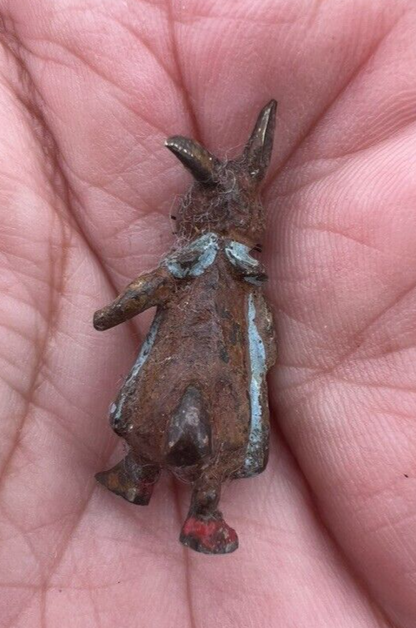Miniature Antique Peter Rabbit Cold Painted Vienna Bronze Beatrix Potter Figure7