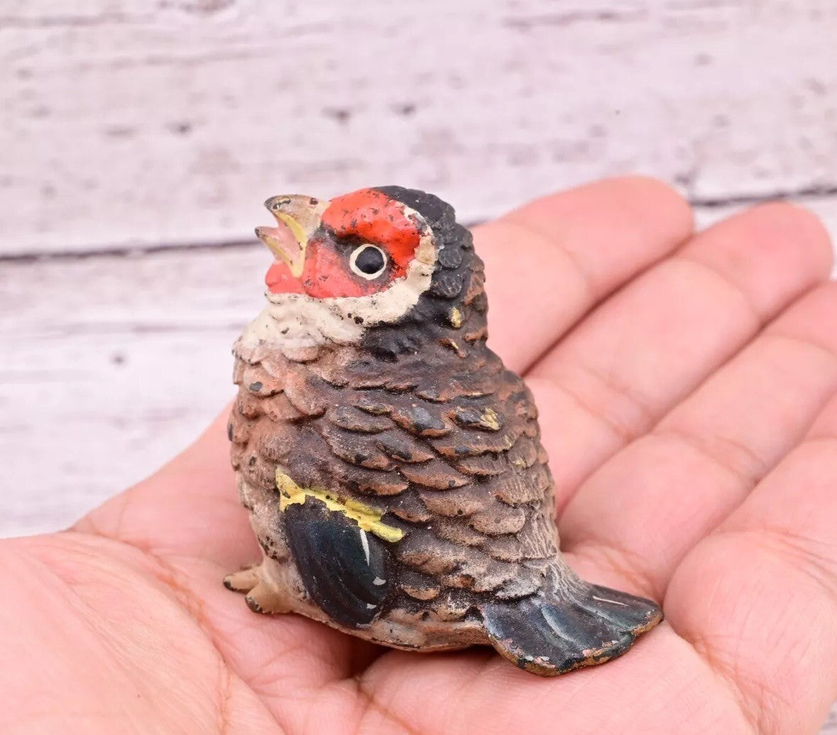 Super Cute Antique Austrian Vienna Cold Painted Bronze Figure of Goldfinch9