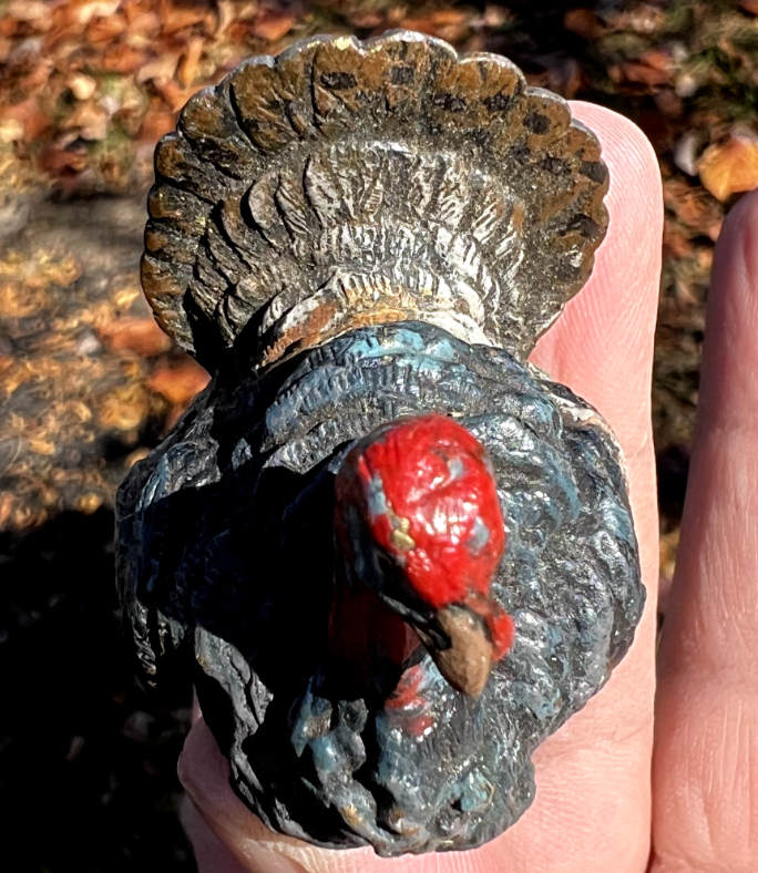 Antique Austrian Vienna Cold Painted Bronze Figure of Turkey10