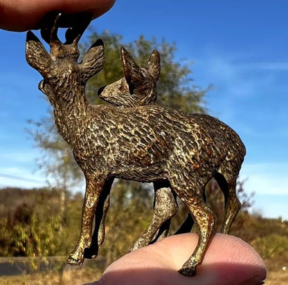 Antique Austrian Vienna Cold Painted Bronze Figure of Deer5