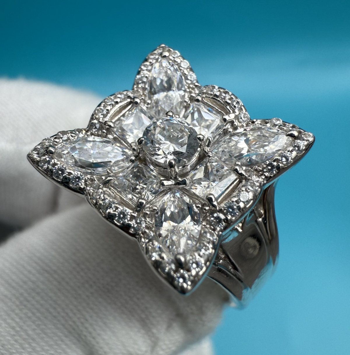 Lovely Vintage Ritani Silver Ring CZ Square Sterling2
