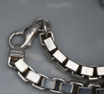Heavy Unisex Italian Sterling Silver 22" L  7 mm Box / Rolo Link Chain Necklace4