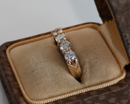Lovely  14K Yellow Gold 5 Stone 1 Cttw Diamond Band Signed MAC  IGI Certified3