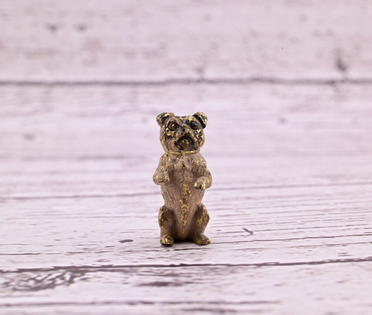 Amazing Antique Austrian Vienna Cold Painted Bronze Figure of Cute Small Pug0