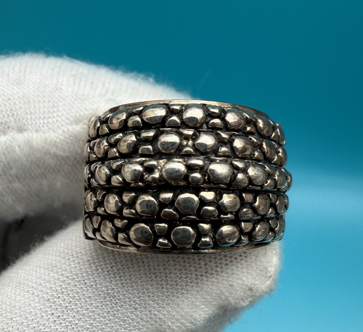 Vintage Textured Sterling Silver Ring by Michael Dawkins0