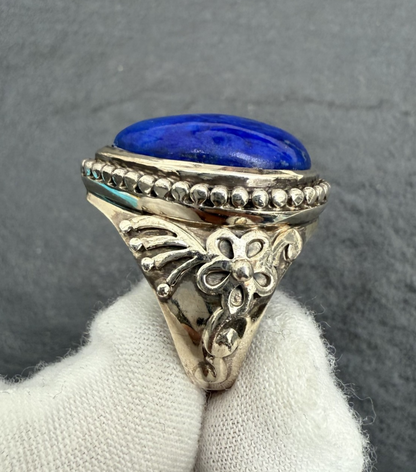 Elegant Lapis Lazuli Ring with Sterling Silver Setting2