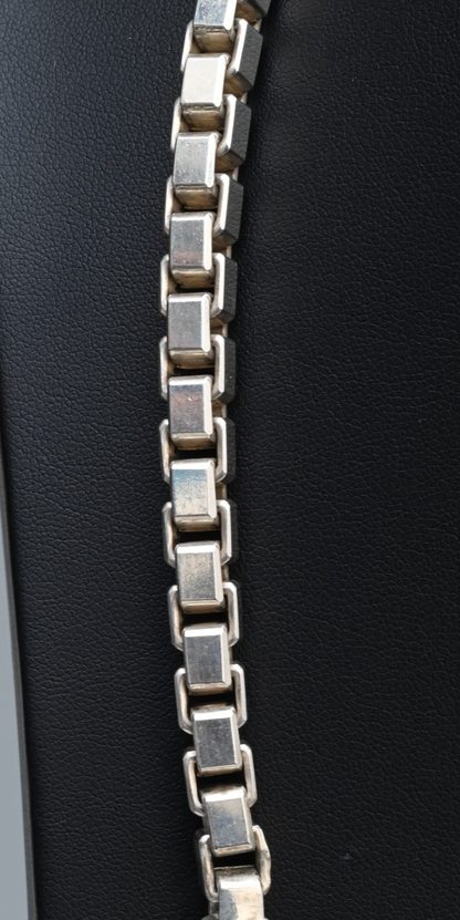 Heavy Unisex Italian Sterling Silver 22" L  7 mm Box / Rolo Link Chain Necklace2