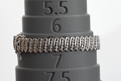 Unique Vintage Sterling Silver Bracelet with 2 CTTW Natural Diamonds7