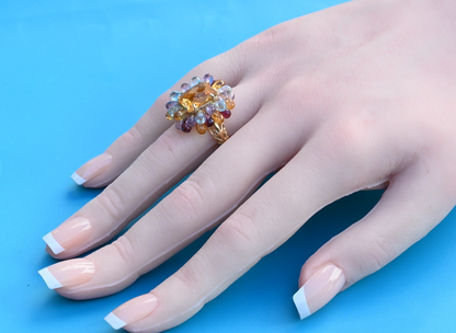 Designer VICTORIA WIECK 14K Yellow Gold & Faceted Multi Gemstone Ring6