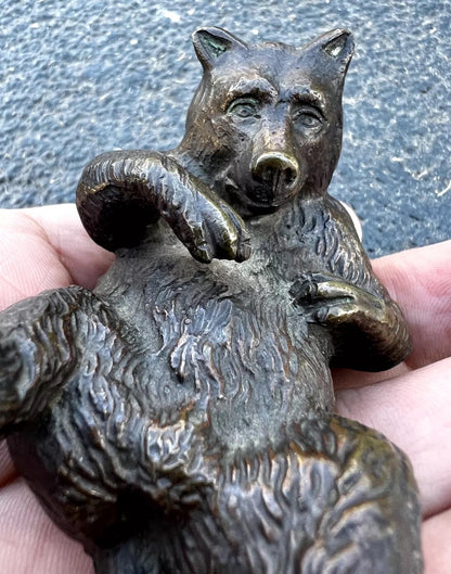 Awesome Austrian Vienna Style Bronze Paperweight of Playful Bear6