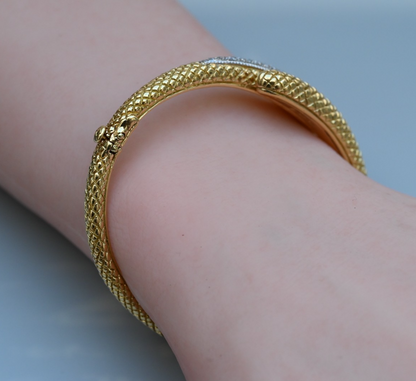Stunning 18K Gold & Natural Diamonds Snake Bracelet Designer Andrea Candela CJI4