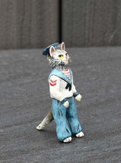 Austrian Vienna Cold Painted Bronze Figure of Cat Sailor by Fritz Bergmann1