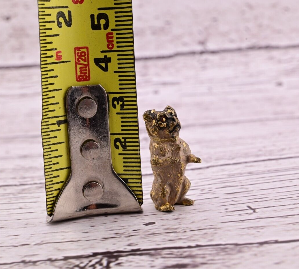 Amazing Antique Austrian Vienna Cold Painted Bronze Figure of Cute Small Pug14