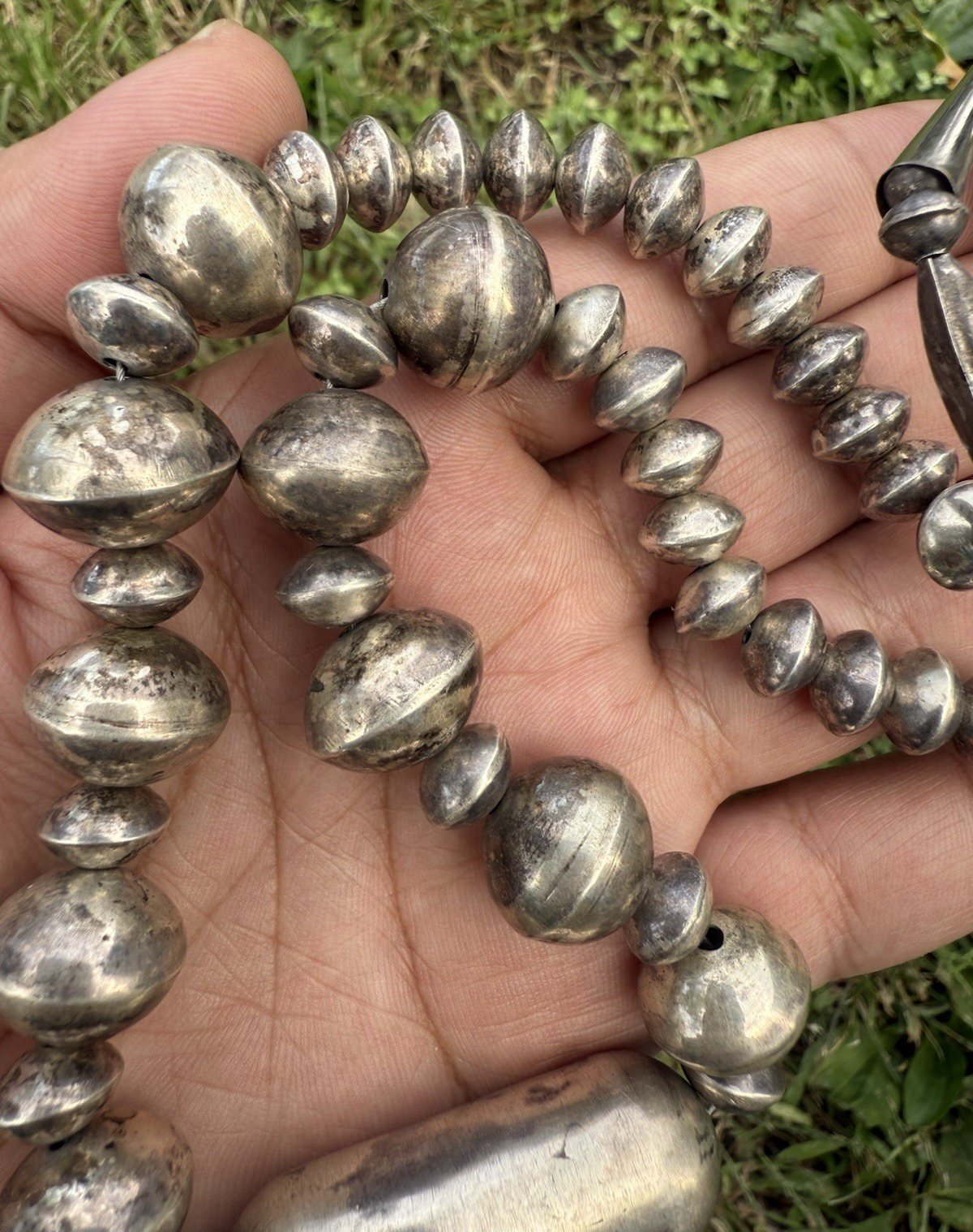 Vintage Southwestern Sterling Silver "Navajo Pearls" Beaded Necklace3