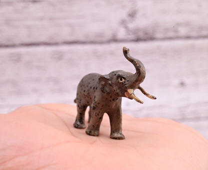Original Tiny Antique Austrian Vienna Cold Painted Bronze of Elephant0