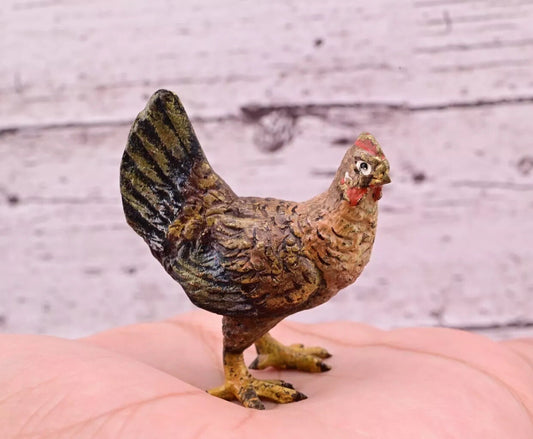 Original High Quality Antique Austrian Vienna Cold Painted Bronze of Hen0