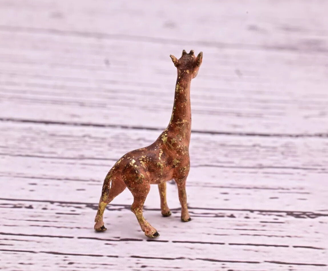 High Quality Antique Austrian Vienna Cold Painted Bronze Figure of Small Giraffe6