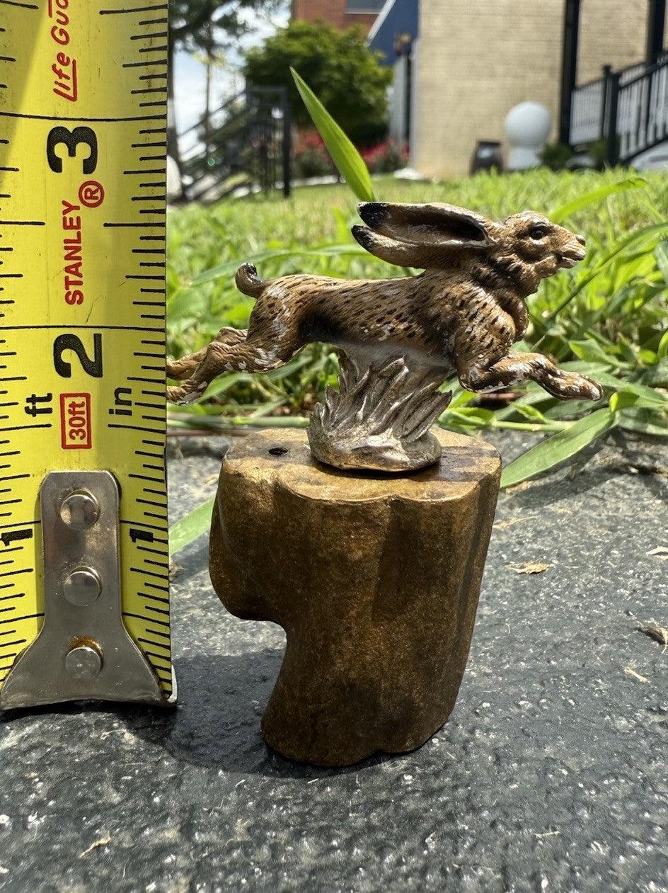 Awesome Antique Austrian Vienna Cold Painted Bronze of Running Rabbit1