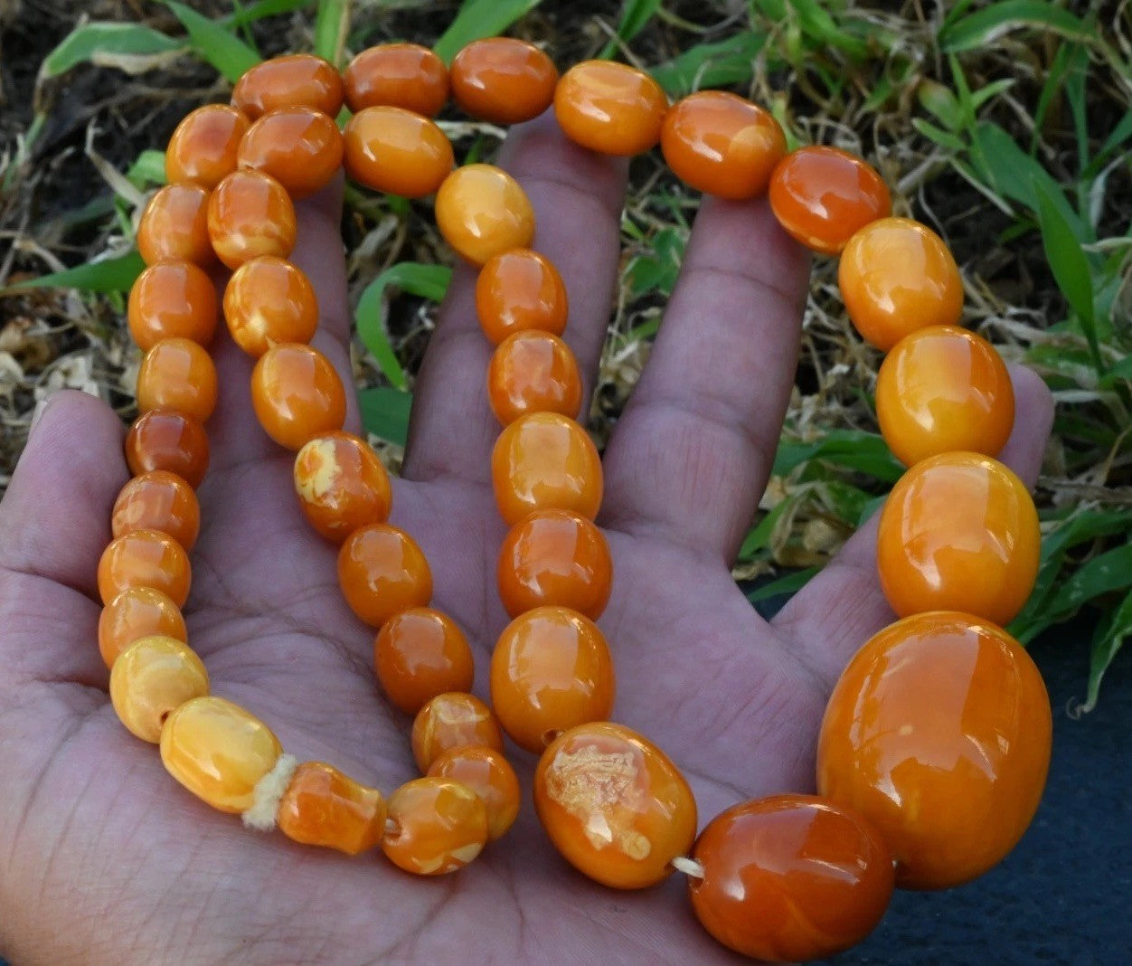 Stunning Natural Baltic Butterscotch Amber Necklace With Large Beads1
