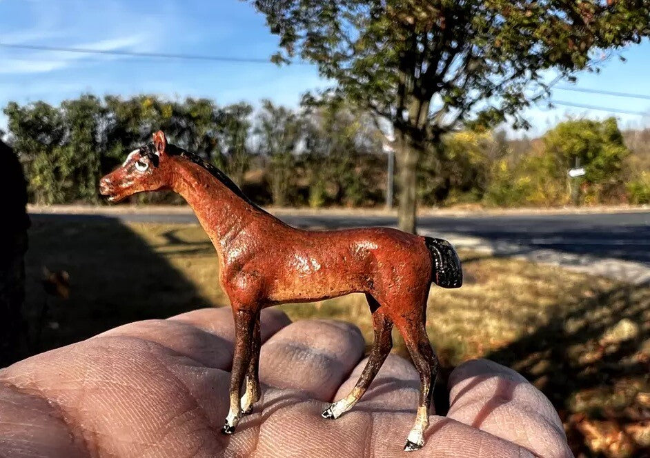 Original Antique Austrian Vienna Cold Painted Bronze Figure of Horse4