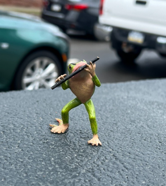 Cute Vintage 20th C. Austrian Vienna Cold Painted Musical Frog Flautist0